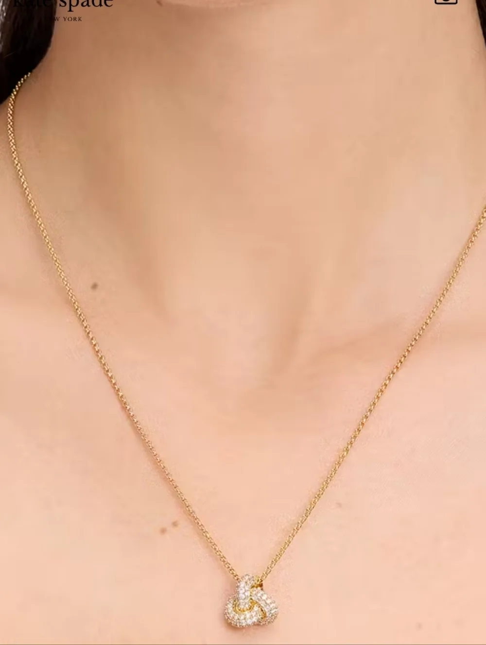 New kate spade Gold Knot Pendant Necklace